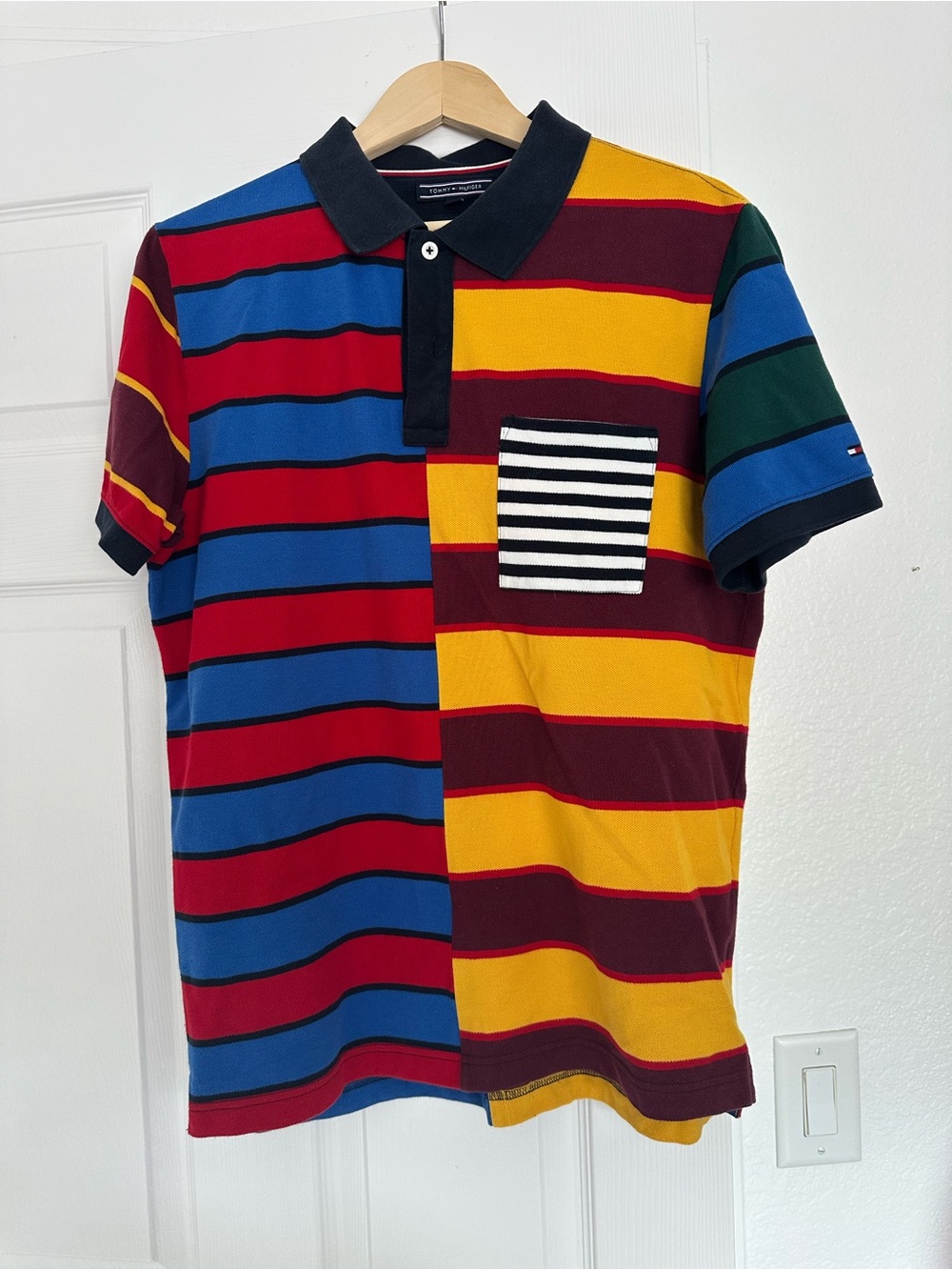 Tommy Hilfiger Multicolor Striped Short-Sleeve Polo Shirt size M
